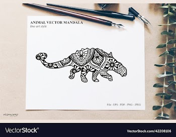 dinos mandala line art style boho style