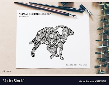 dinos mandala line art style boho style