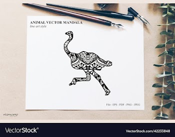dinos mandala line art style boho style