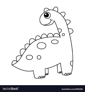 dinosaur cartoon coloring page for kids