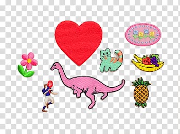 , dinosaur, cat, and heart illustration transparent background PNG clipart