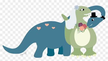Dinosaur Clipart Wedding - Dinosaur Bride And Groom