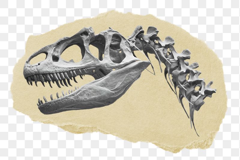 Dinosaur fossil png ripped paper | Free PNG - rawpixel