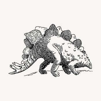 Dinosaur hand drawn clipart,  | Free Vector Illustration - rawpixel