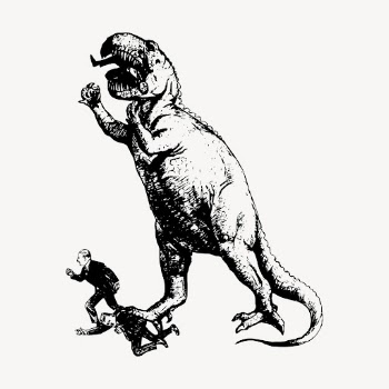 Dinosaur monster clipart, vintage illustration | Free Vector - rawpixel
