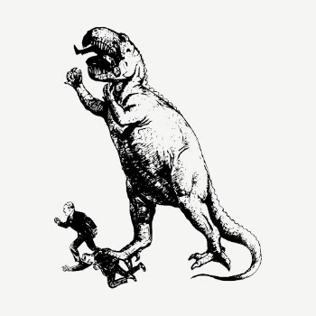 Dinosaur monster collage element, vintage | Free PSD - rawpixel
