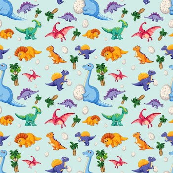 Dinosaur on seamless pattern