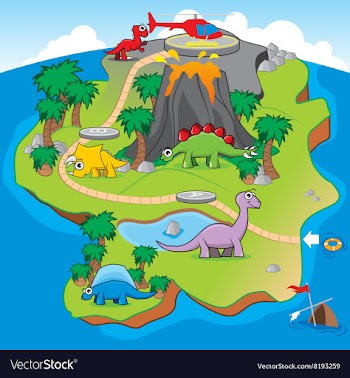 Dinosaurs Island Game vector image