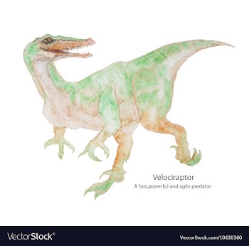Dinosaurs water color vector image