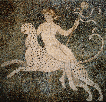 Dionysos on a cheetah, mosaic | Free Photo - rawpixel