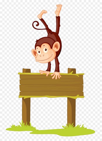 Direction, position, or indication sign Royalty-free Illustration - Inverted in the board on the monkey 