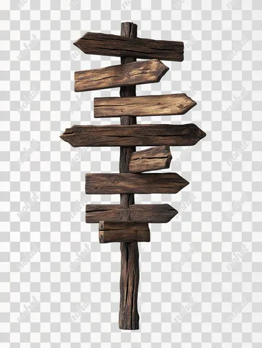 Directional Choices: A Hyper-Realistic Wooden Signpost