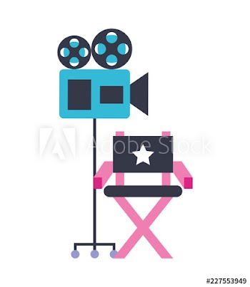 director chair and projector production movie film