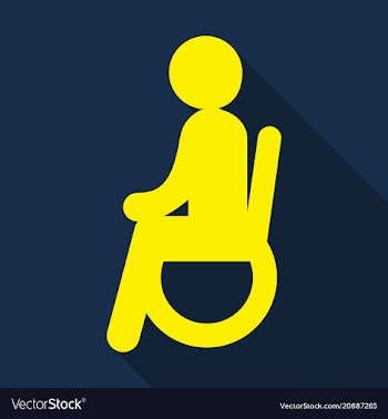 Disabled man isolated on background a man in a vector image
