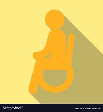Disabled man isolated on background a man in a vector image