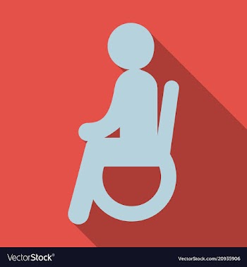 Disabled man isolated on background a man in a vector image