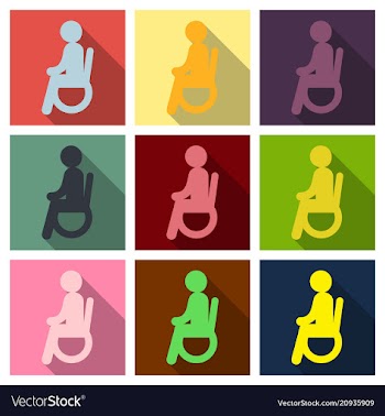 Disabled man isolated on background a man in a vector image