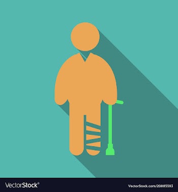 Disabled men invalid persons isolated on vector image