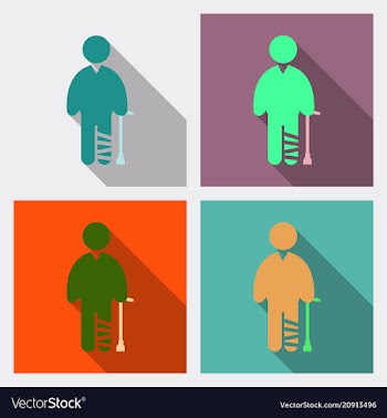 Disabled men invalid persons isolated on vector image