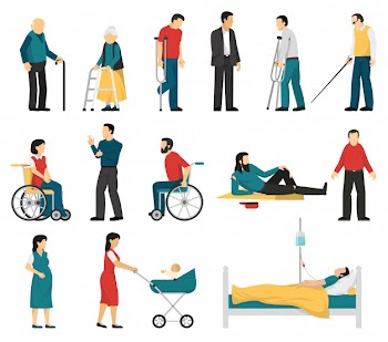 Disabled people set Free Vector