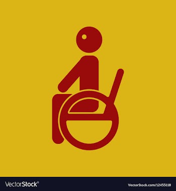 Disabled sitting on wheelchair vector image