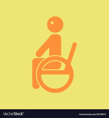 Disabled sitting on wheelchair vector image