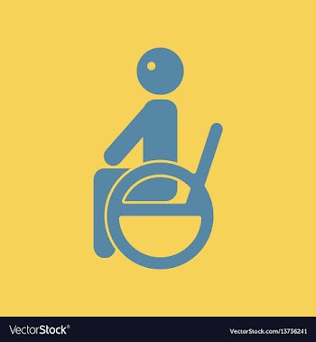 Disabled sitting on wheelchair vector image