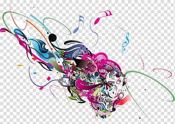 Disc jockey Illustration, Color fresh notes transparent background PNG clipart