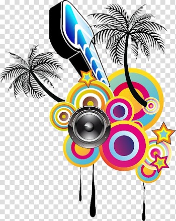Disc jockey Nightclub Poster Dance, Hand-painted trees color circle pattern arrow transparent background PNG clipart