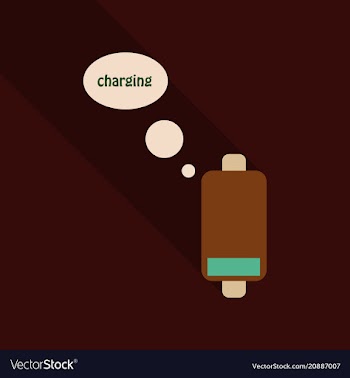Discharged and fully charged battery smartphone vector image