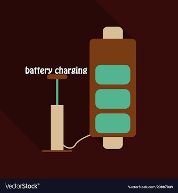 Discharged and fully charged battery smartphone vector image