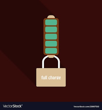 Discharged and fully charged battery smartphone vector image