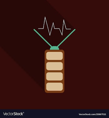 Discharged and fully charged battery smartphone vector image