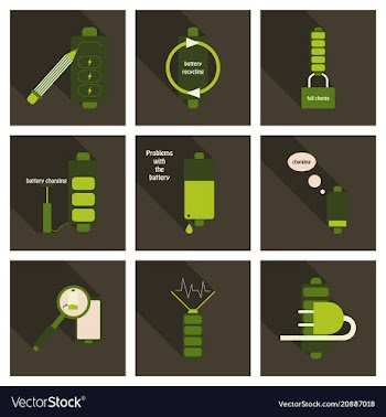 Discharged and fully charged battery smartphone vector image