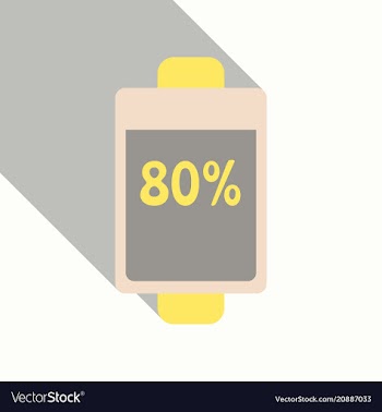 Discharged and fully charged battery smartphone vector image
