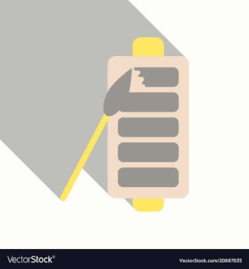 Discharged and fully charged battery smartphone vector image