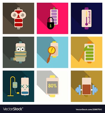 Discharged and fully charged battery smartphone vector image