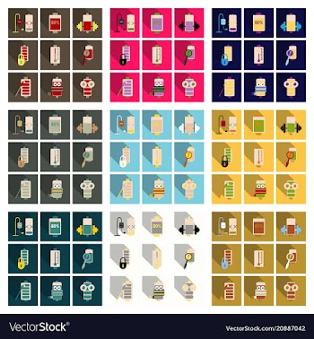Discharged and fully charged battery smartphone vector image