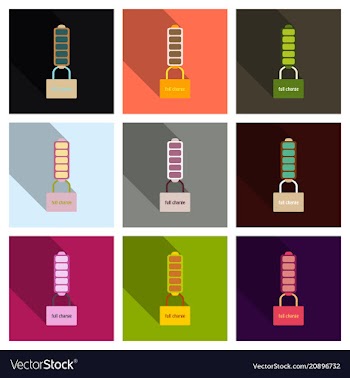 Discharged and fully charged battery smartphone vector image