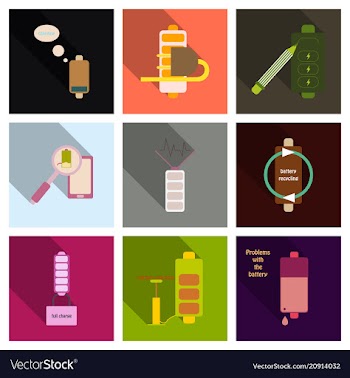 Discharged and fully charged battery smartphone vector image
