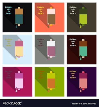 Discharged and fully charged battery smartphone vector image
