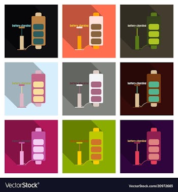 Discharged and fully charged battery smartphone vector image
