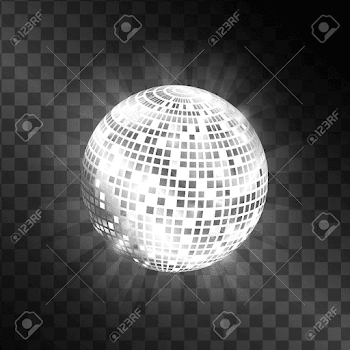 Disco Ball Isolated On Transparent Background. Shiny Circle Sphere ...