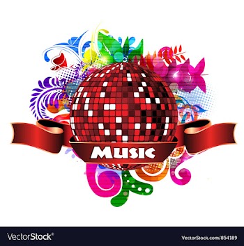 Discoball with colorful floral vector image