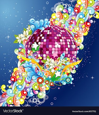 Discoball with floral vector image