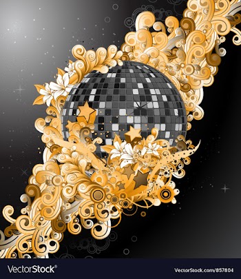 Discoball with floral vector image