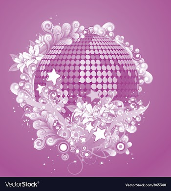 Discoball with floral vector image