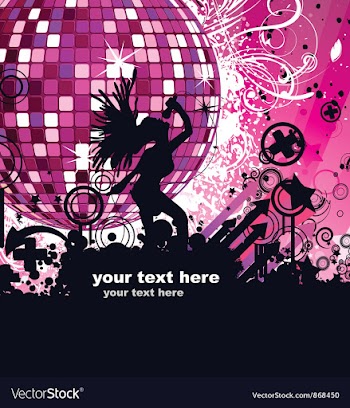 Discoball with floral vector image