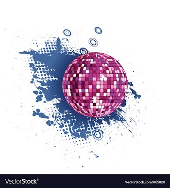 Discoball with grunge vector image