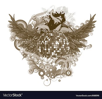 Discoball with wings vector image